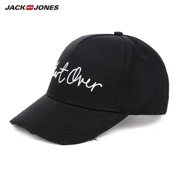 

JackJones Men's 100% Cotton Frayed Letter Embroidery Peaked Cap| 219386502