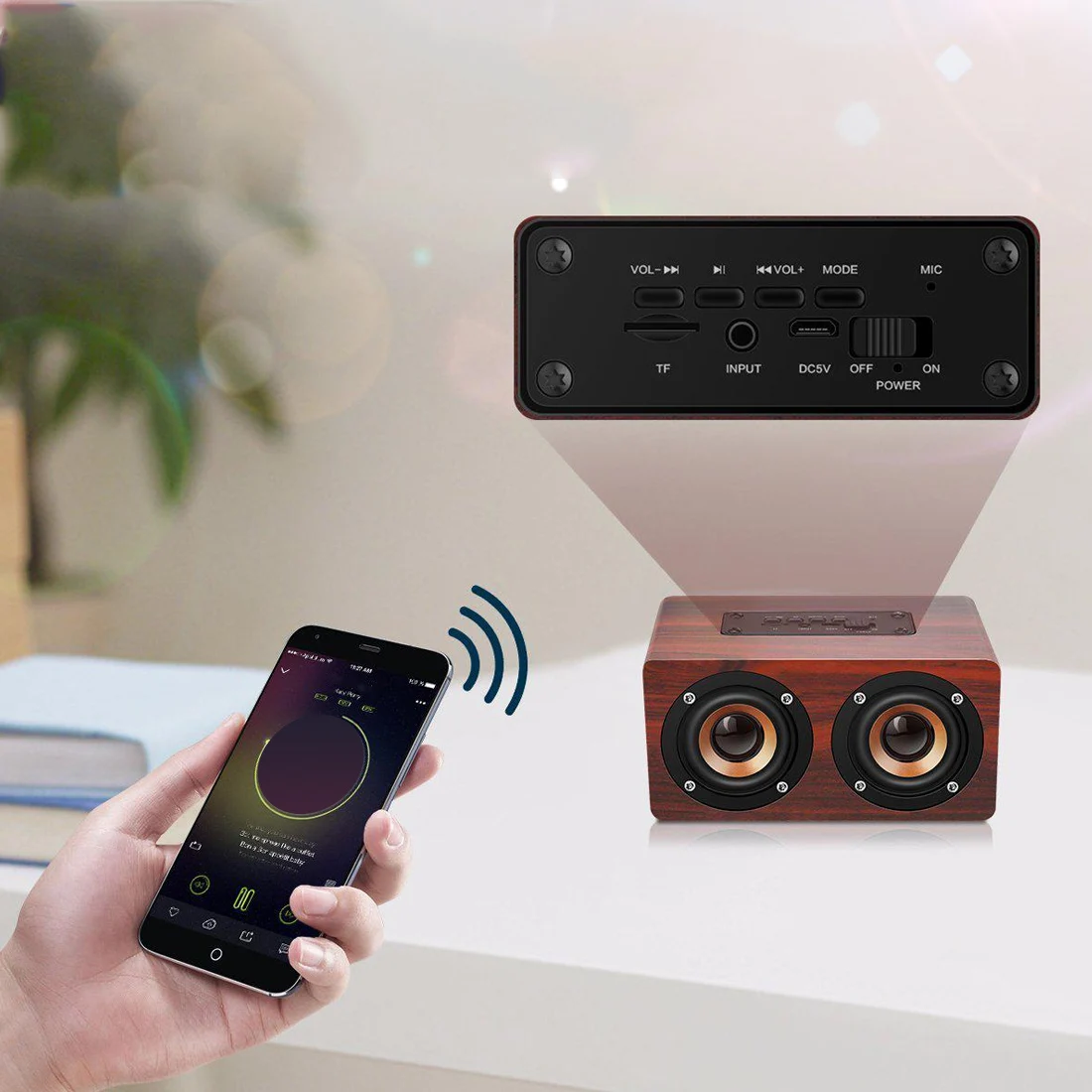 Деревянная Беспроводная Bluetooth Колонка портативная hifi ударная бас Колонка Bluetooth усилитель Boombox bBuetoot для iPhone samsung