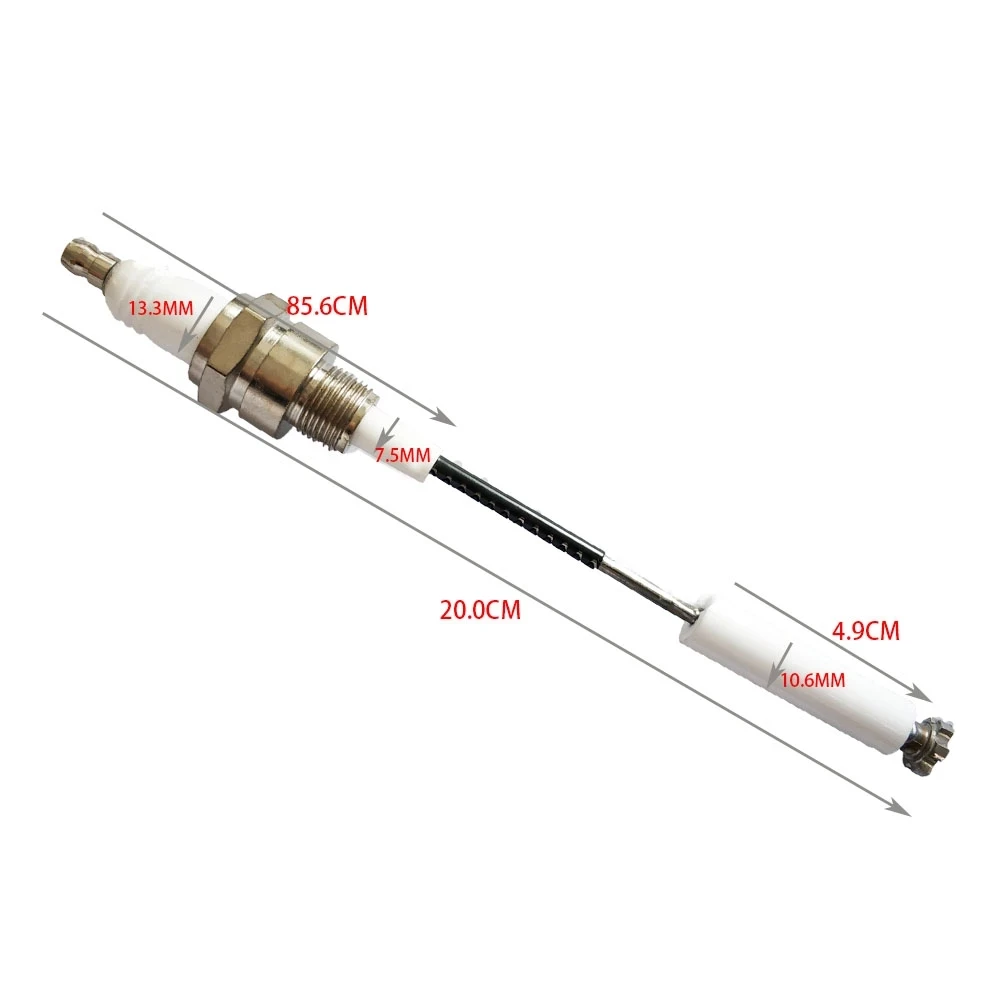 20cm M14 X 1.25 Ignition Electrode Ceramic Pipe Fitting Rod Burner Ion Probe Gas Industrial Furnace Induction Needle Spark Plug