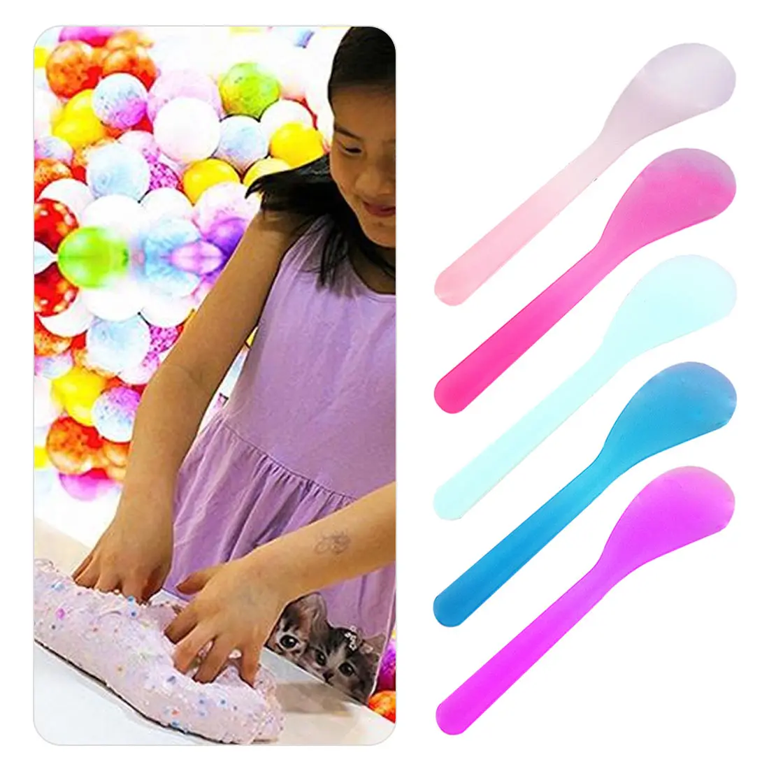 

Diy Bowl Set Mud Tool Mixing Bowl With Spoon Crystal Mud Kids Toy Colorful Slime Container Box DIY Plasticine Slime Set for Clay