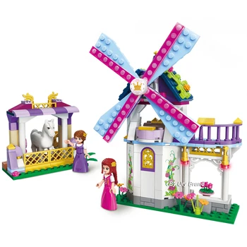 

Qman 2604 Friends Series Princess Leah's Rainbow Windmill Store 2 Figures DIY Educational Building Blocks Toy for Girls Gifts