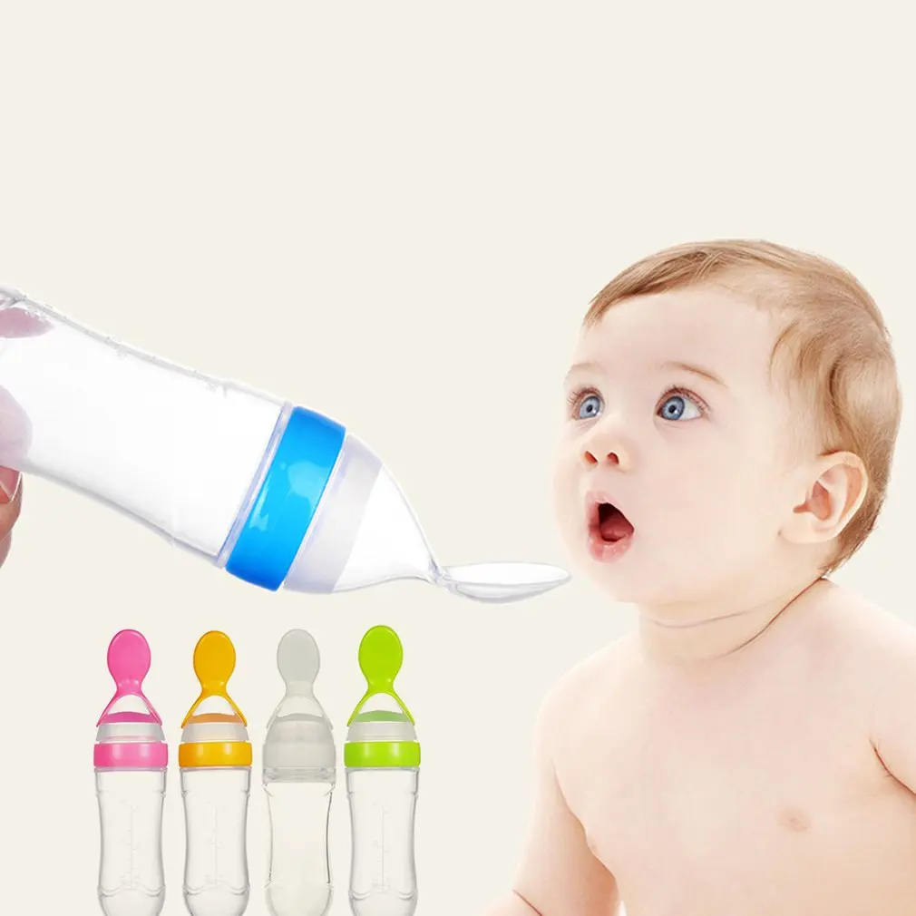 

Baby Rice Paste Bottle Baby Silicone Milk Bottle Feeding Spoon For Baby Silicone Squeeze Rice Paste Bottle