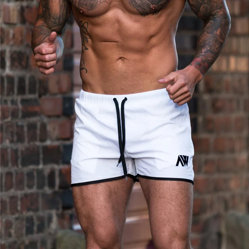 Мужские фитнес быстросохнущие тренировочные брюки для тренировок модный бренд Мужская спортивная одежда удобные повседневные мужские брендовые шорты