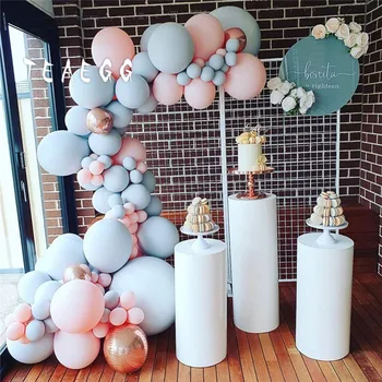 

118pcs Double Layer White Black Latex Balloon Rose Gold 4d Aluminium Foil Balloons Garland Arch Kit For