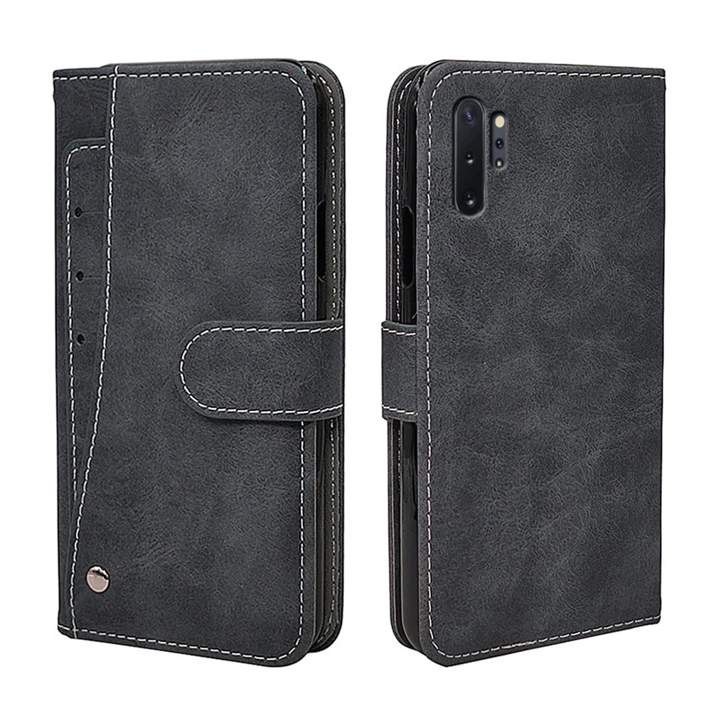 

Luxury Wallet Case For Samsung Galaxy Note10 Note10+ Note 10 Plus 5G Case Vintage Flip Leather TPU Silicone Cover Card Slots