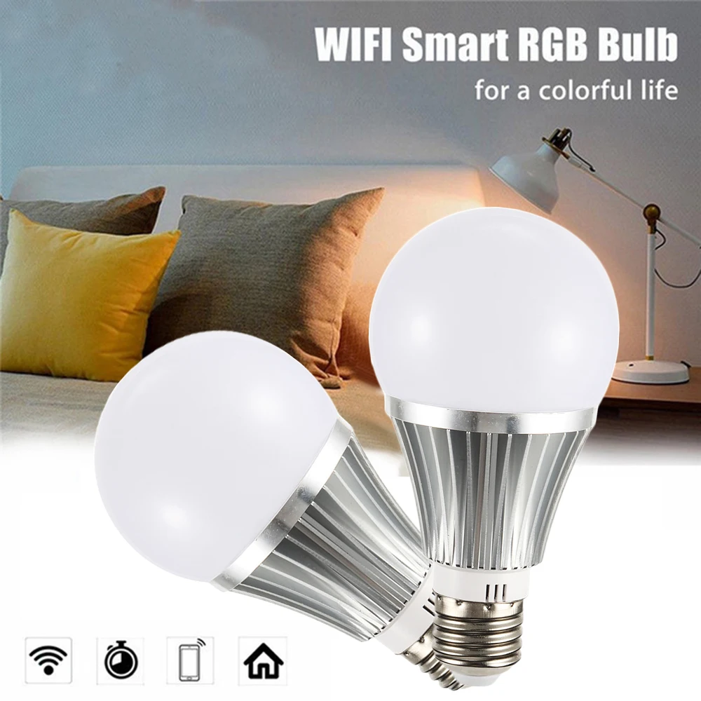 

18W Smart WIFI Bulb Super Bright LED Bulb Mobile APP Remote Control Music Audio Work With Amazon/Google E27/E26/B22