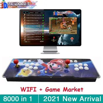 3D Pandora Saga Box EX WIFI 8000 in 1 Save Function Multiplayer Joysticks Retro Arcade Game Console Cabinet Support 4 Players
