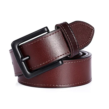 

2020 Luxury Simple Style Belts for Men Fashion Solid Color Pin Buckle High Quality Genuine Leather Belts Male