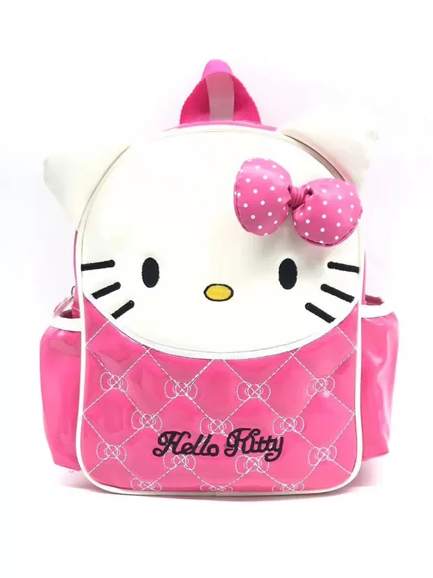 Детский рюкзак с рисунком Hello kitty, глянцевый водонепроницаемый рюкзак из искусственной кожи