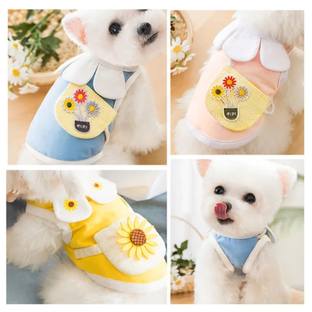 Daisy Skirt Pet Dog Clothes Fashion Dress Clothing Dogs Super Small Costume Cute Cotton Chihuahua Summer Yollow Girl Mascotas 6