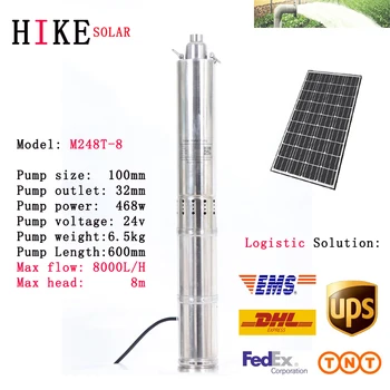 

Hike solar equipment High quality Factory price of AC/DC 4 Inch Borehole Submersible Deep Well Solar Pump Model: M248T-8