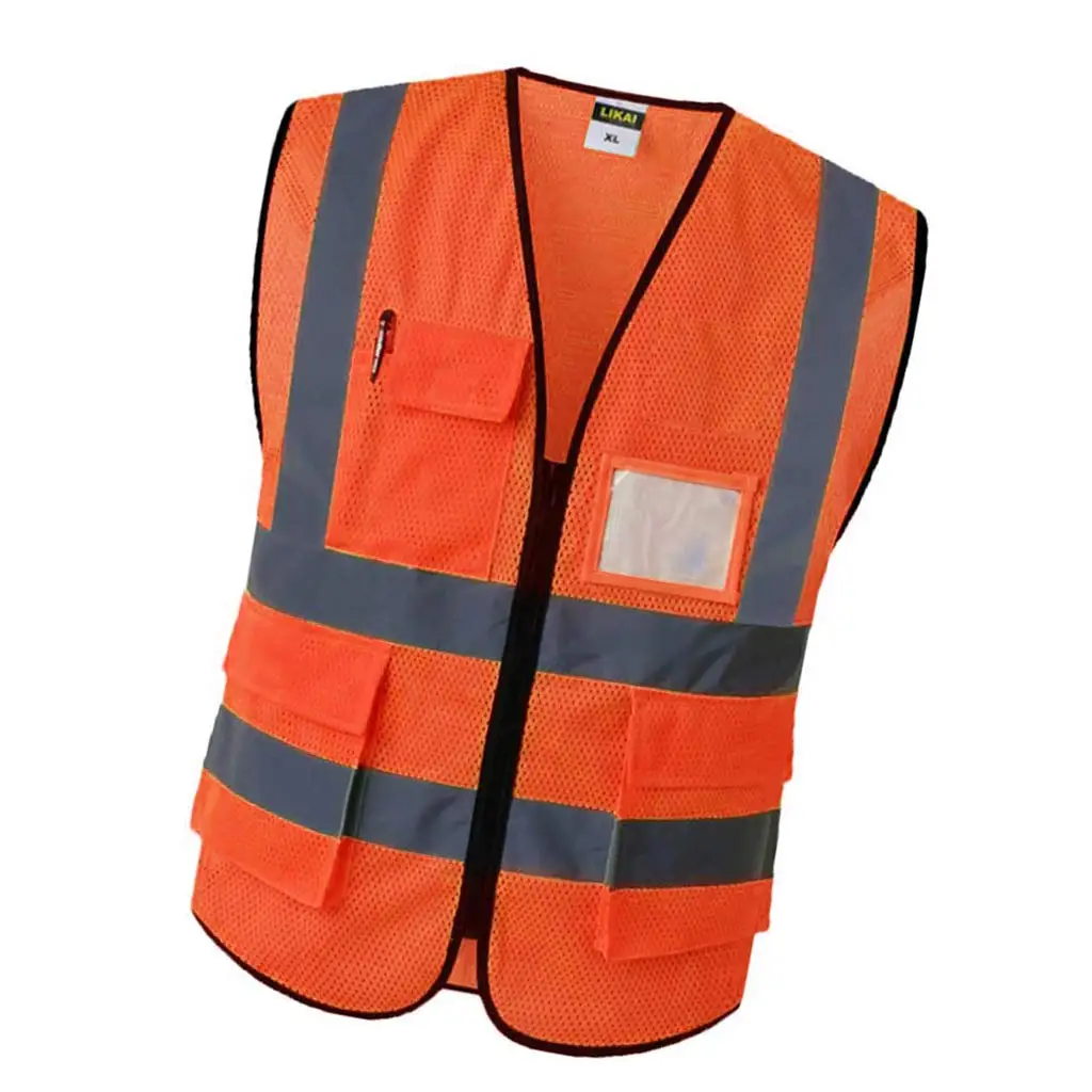 1 piece Reflective Safety Vest Engineer Construction Gear With Pockets