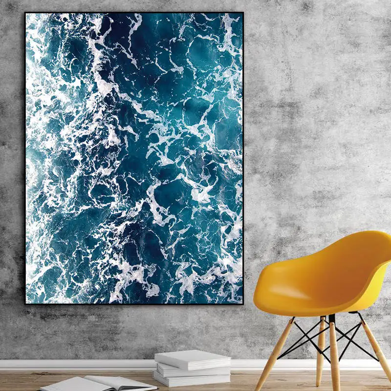 Conisi скандинавский морской пейзаж морская волна холст картины синяя вода