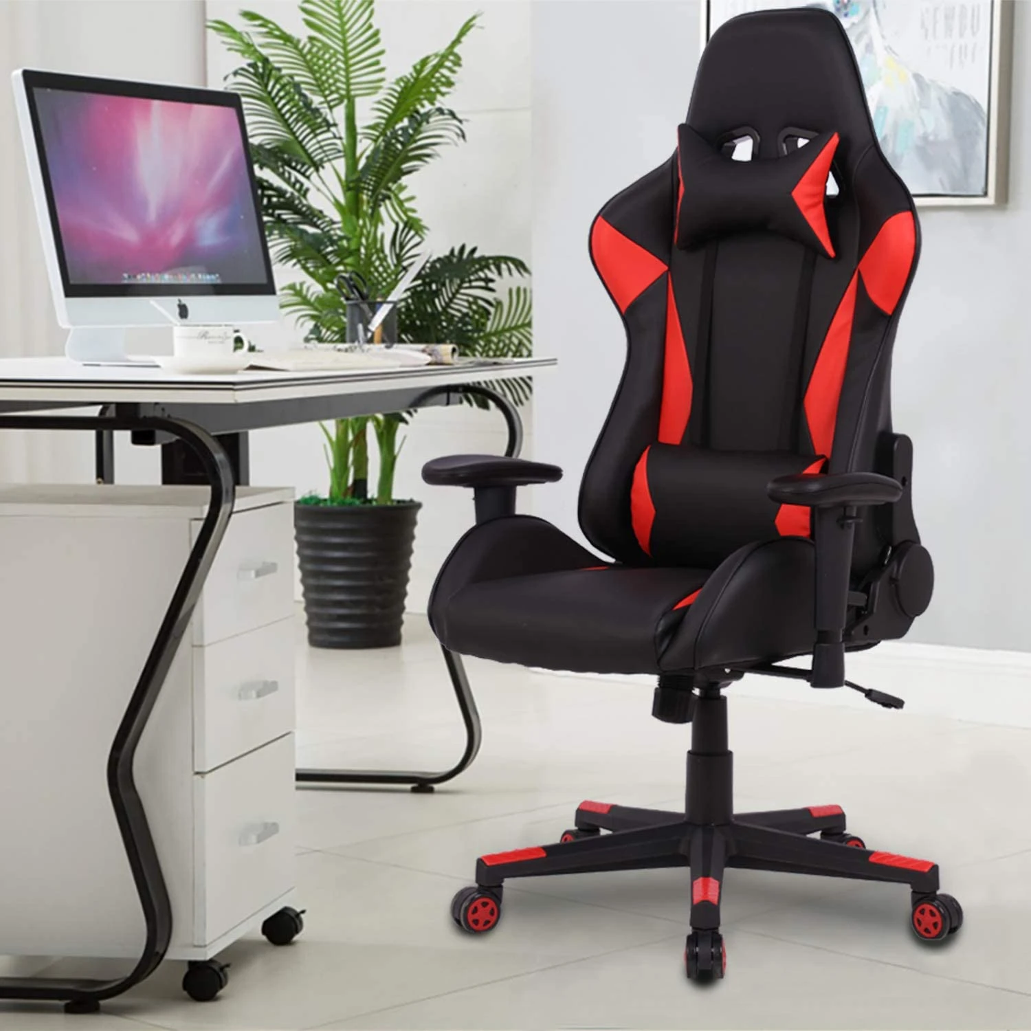 Silla ergonómica de cuero Juegos de oficina, sillón de carreras para el hogar, Internet, café, ordenador, giratorio, de elevación|Sillas de oficina| - AliExpress
