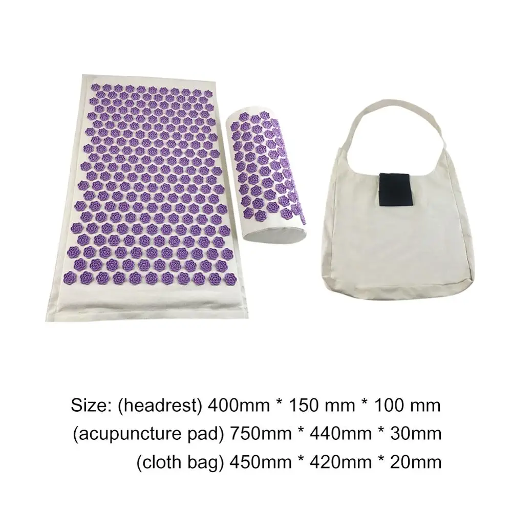 Purple Cushions Set Массажные подушки акупрессурный мат, подушка для йоги, коврики для снятия боли в спине, шип, коврик для головы, шеи, спины, ног, антистрессовый игольчатый массажер - Цвет: Purple Cushions Set