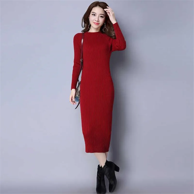 sexy red sweater dress