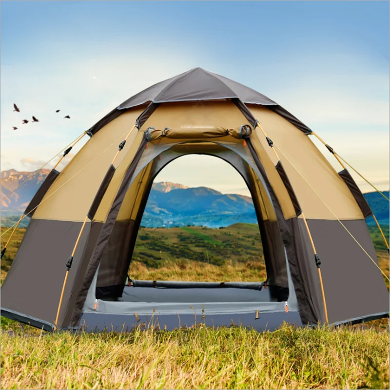 

Automatic Tent 3-8 Person Camping Tent,Easy Instant Setup Portable Backpacking for Sun Shelter,Travelling,Hiking Hexagonal Tent