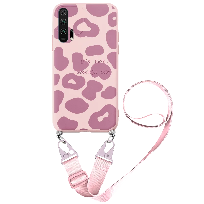 molle phone pouch Cute Love Heart Strap Cord Chain Etui For Huawei Honor 20 20Pro Case Silicone TPU For Huawei Nova 5T 5 T Honor20 Necklace Cover phone carrying case