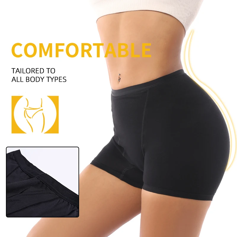 Menstrual Swimwear Heavy Flow Menstrual Panties 4-Layer Leak Proof Cotton Boyshorts Period Underwear Absorbent Overnight Incontinence Boxer Briefs