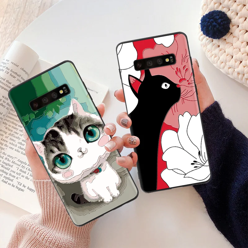 

3D Emboss Cartoon Cats Phone Cases For Samaung Galaxy A70 A30 A40 A50 A60 A7 A9 S6 S7 Note 5 8 9 J4 J6 S8 S9 S10 Plus S10e Coque