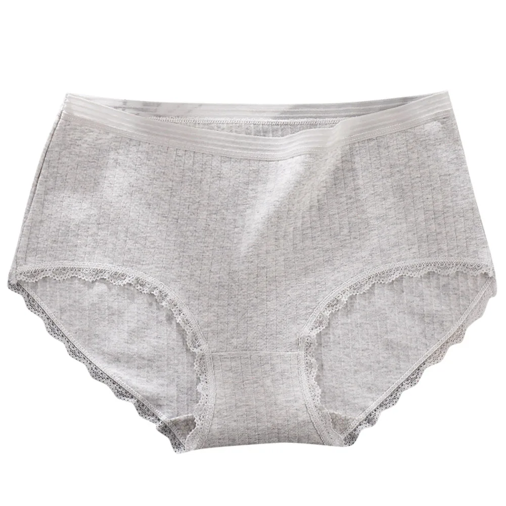 grey Женские хлопковые трусики, антибактериальные кружевные трусы JL - Цвет: grey