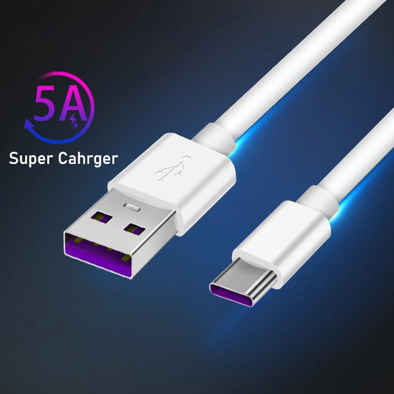 

USB 3.1 Type C Cable 2M 1M 0.5M QC 3.0 5A Super Fast Charging Cable For Samsung S10 9 Huawei P30 Mate 30 Data transmission Cable