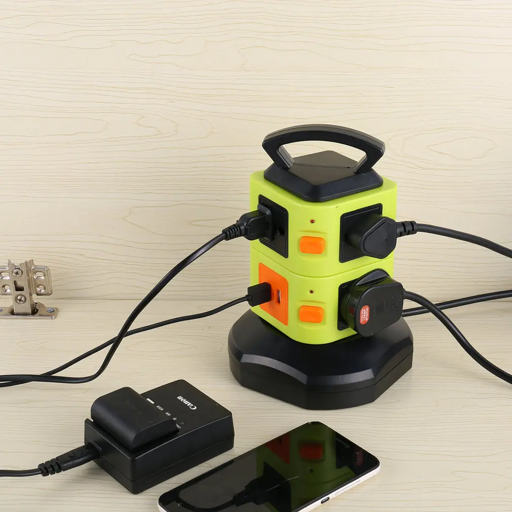 Вертикальный мульти-разъем два слоя с Doulbe USB зарядное устройство интеллектуальная розетка UK вилка защита от перегрузки светодиодный дисплей