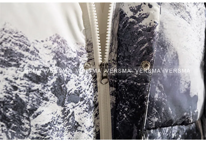 VERSNA Корейская Harajuku куртка с капюшоном и принтом Снежной Горы, пальто, мужские парки, зимняя уличная куртка в стиле хип-хоп с меховым воротником, Мужская ветровка