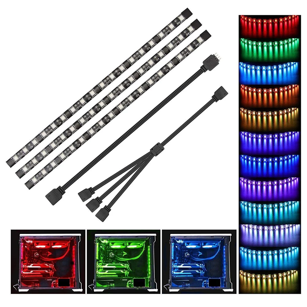 2 м задняя печатная плата RGB игровая Светодиодная лента корпус ПК освещение 12 В 4pin
