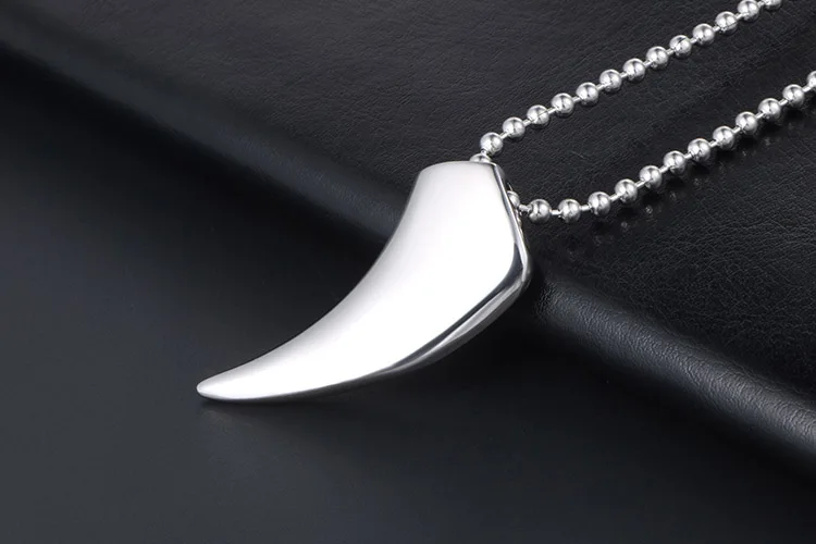 个性狼牙钛钢男士项链时尚潮人女钛钢吊坠 (11)