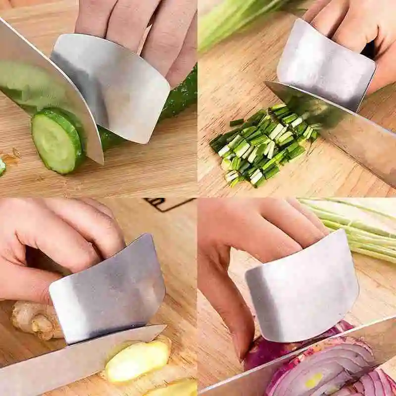 Finger Protector Finger Guard 1pc Steel Finger Guard Vegetable Cutting Hand Guard Finger Protector Kitchen Tools