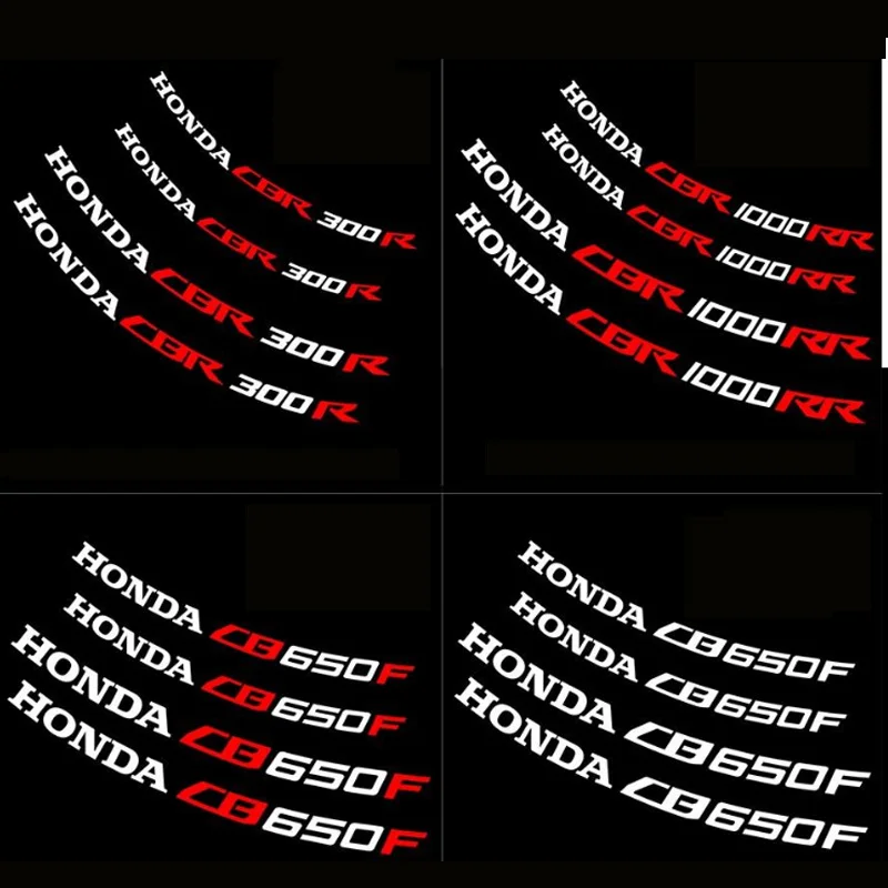 Для honda cbr10001000rr 600600r 300R CBR650F мотоциклетные наклейки на колеса Водонепроницаемый Светоотражающие накладки для обода спереди и сзади на заказ внутренний обод