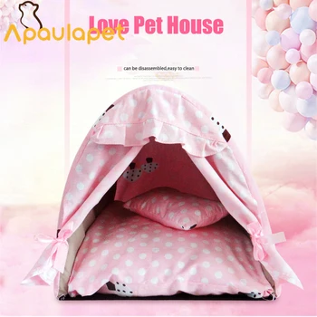 

APAULAPET 2 In 1 Detachable Pet House Summer Washable Dog House Small Teddy Parturition Bed