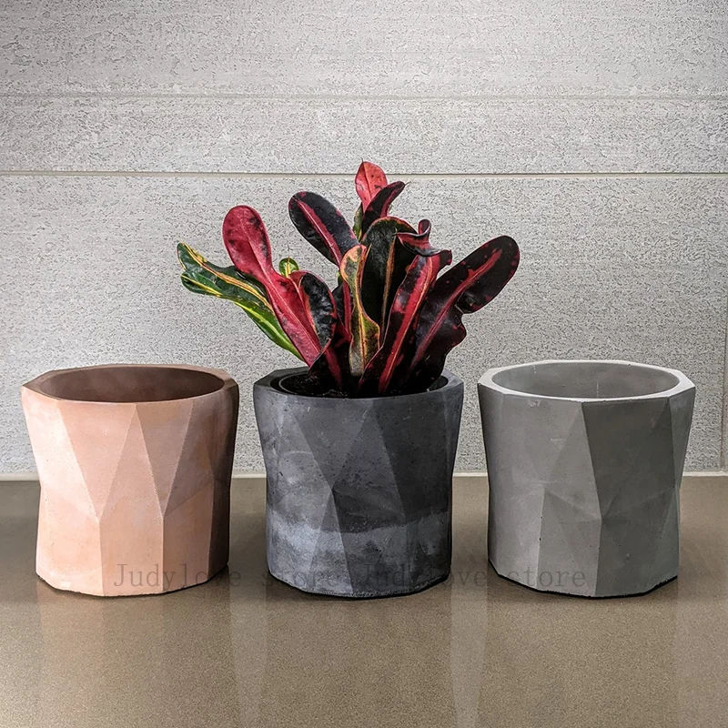 

Diamond Flowerpot Silicone Mould Planter Concrete Mold Plaster Flower Pot Mold Home Garden Pot Casting Mold Plants Planter Mold
