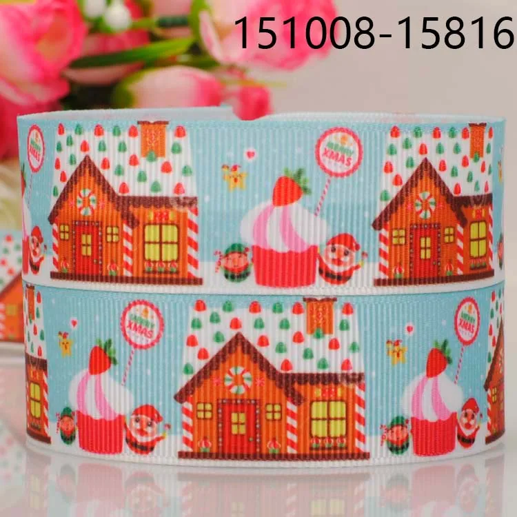 10 ярдов-разные размеры-Рождественская лента с принтом Grosgrain jubation красная лента
