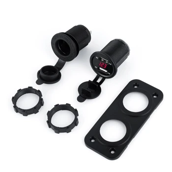 

Car Motorcycle Dual USB Charger 12V/24V Cigarette Lighter Socket LED Voltmeter X6HF