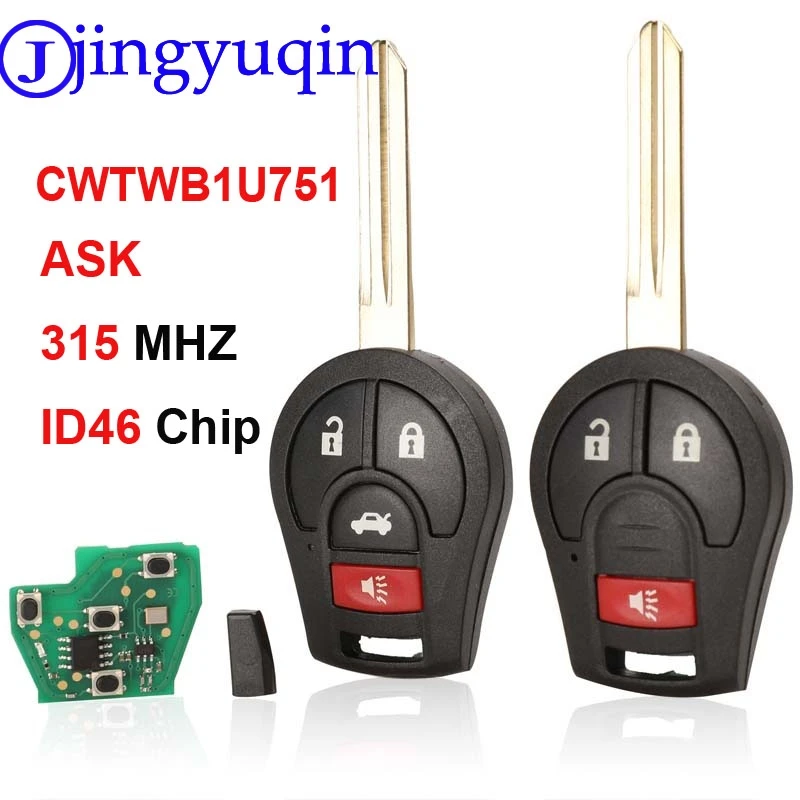 Jingyuqin 10ps 3/4 B ASK 315 МГц Новый дистанционный ключ для Nissan Oem заводской БЕСКЛЮЧЕВОЙ