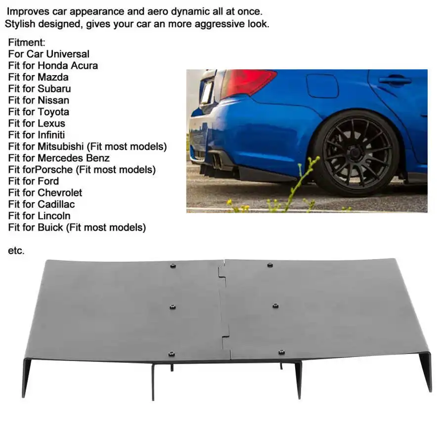 22x21in Rear Bumper Diffuser 4 Fins Spoiler Protector Universal Parts Fit for Honda Acura | Автомобили и мотоциклы