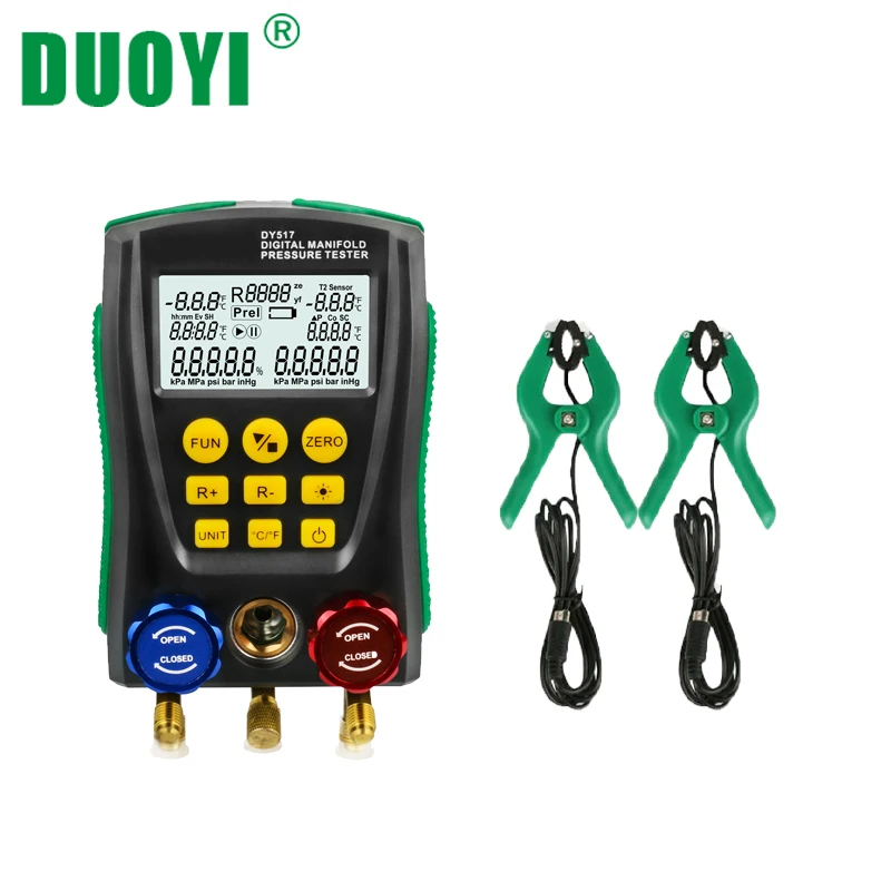 Цифровой манометр DUOYI DY517 для кондиционирования воздуха R410A тестер вакуумного