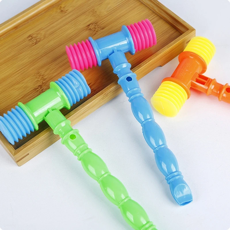 Inflatable Hammer Toys Pack of 3Pieces Whistle Hammer Toy for Infant Crib Carnival Birthday Party Built-in Squeaker Safety Head Random Colors