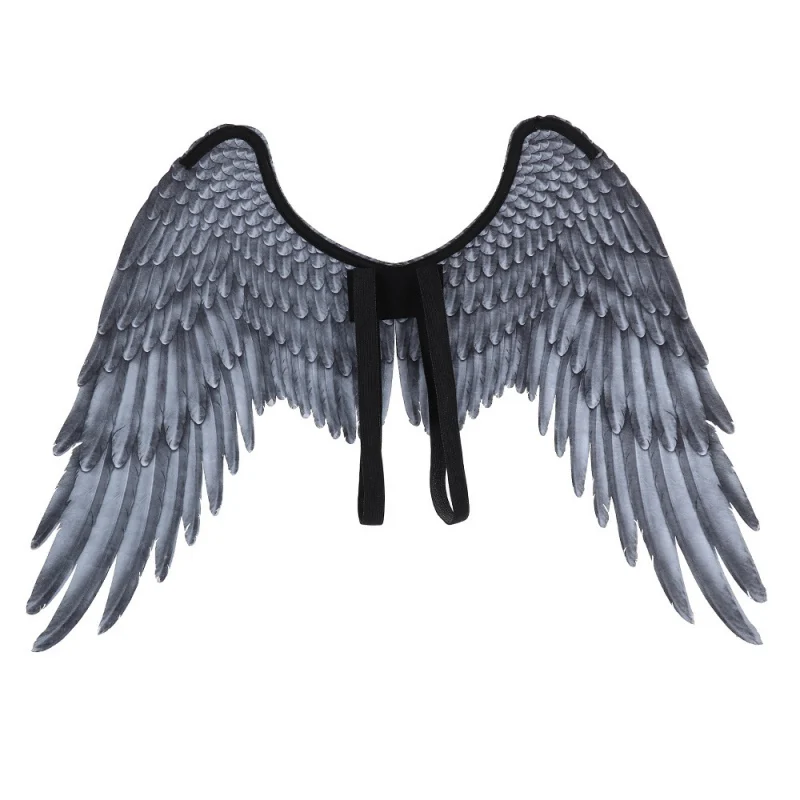3D Крылья Ангела тематическая вечеринка Хэллоуин косплей костюм аксессуары для взрослых мужчин женщин крылья Хэллоуин украшения - Цвет: Черный