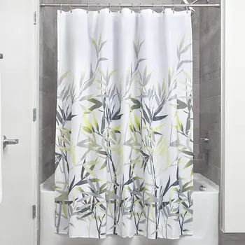 

Fabric Shower Curtain for Master, Guest, Kids', College Dorm Bathroom, 72" x 72", Yellow and Gray