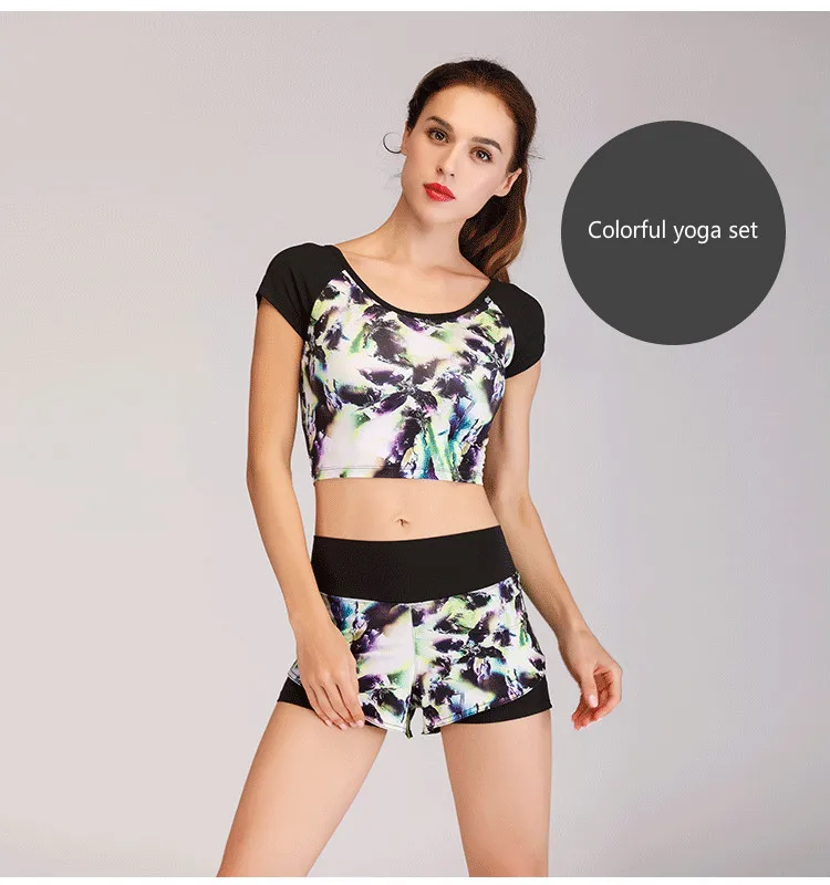 Pinging спортивный костюм для женщин Midriff-baring быстросохнущая Йога набор тонкий Леопардовый камуфляж фитнес-зал одежда спортивная одежда