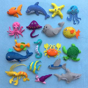 

Sealife Fish Toy Doll Non-Woven Felt Fabric Sewing Handmade DIY Material Package Kit Free Cutting diy craft kits for adults