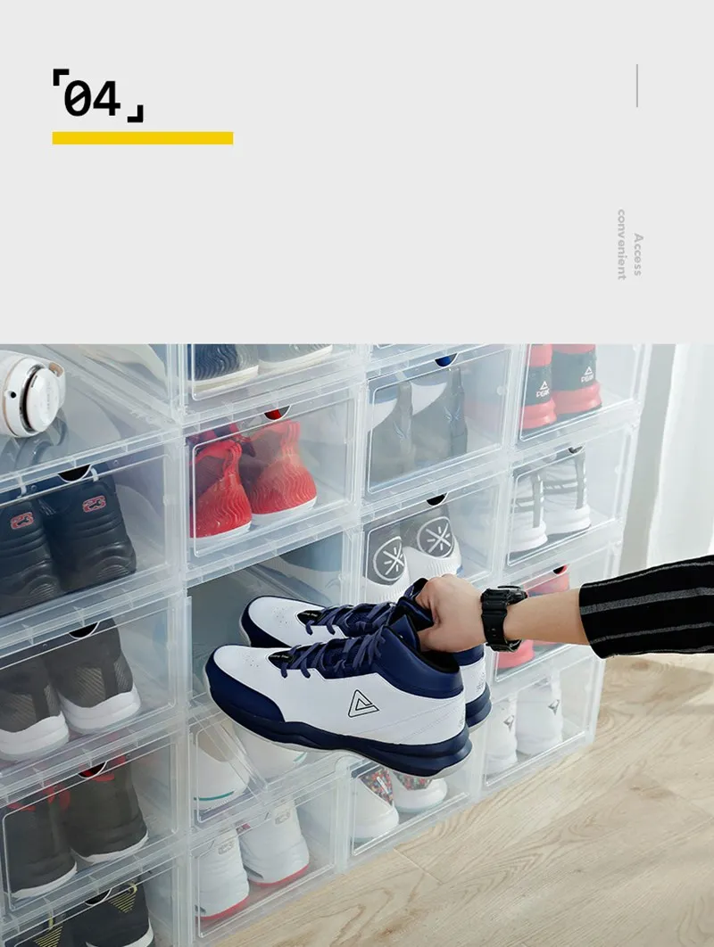 shoe collection storage on Transparent Shoe Storage Box Plastic Basketball Shoe Cabinet Shoe Collection Display Cabinet Space Saving Artifact Shoe Racks Organizers Aliexpress