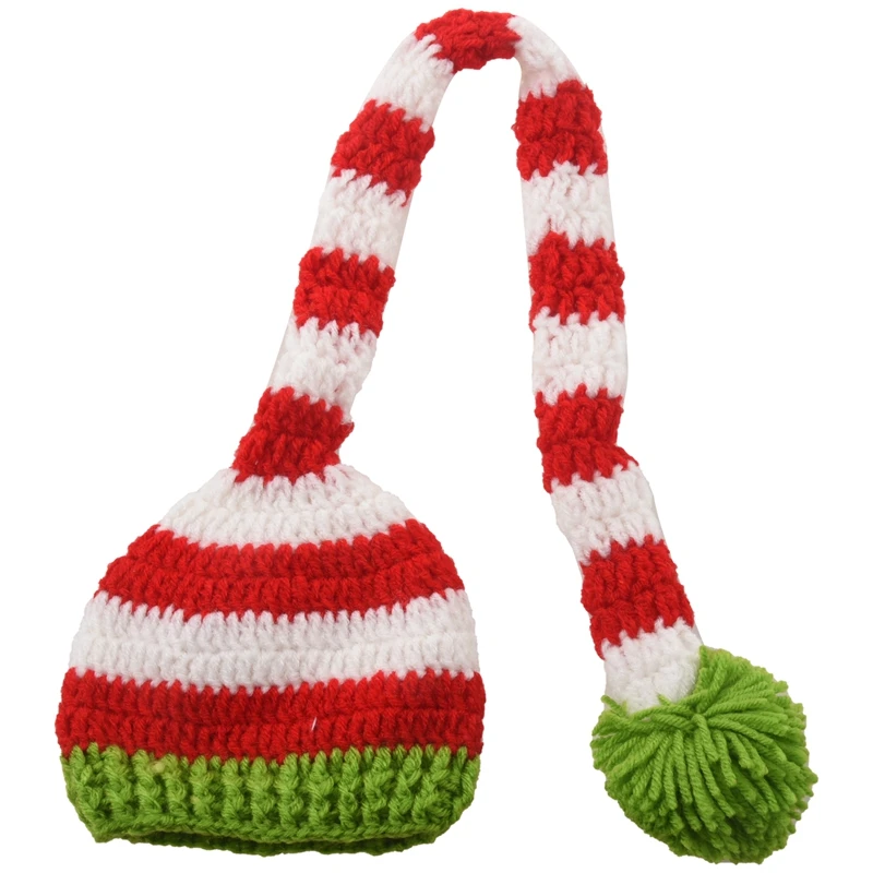 

Christmas Crochet Knit Baby Photo Hat Green Red