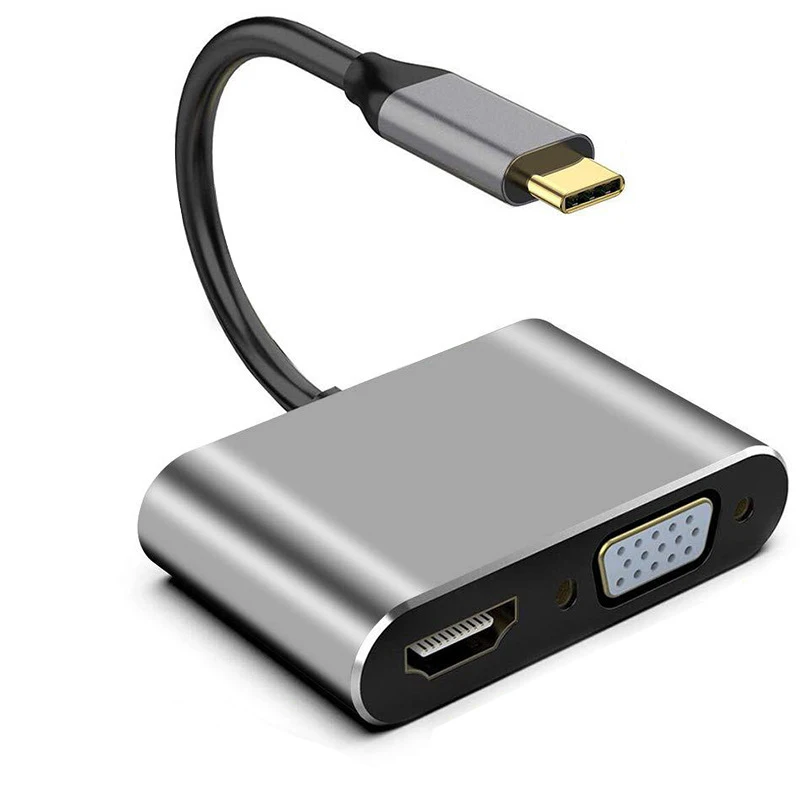 4 In 1 USB C HDMI Type C To HDMI 8W 4K Adapter VGA USB3.0 Audio Video Converter For Macbook Pro Samsung S9 S10 PD Fast Charger