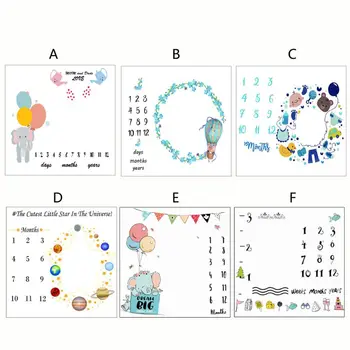 

Newborn Baby Monthly Growth Milestone Blanket Photography Props Background Cloth 63HE