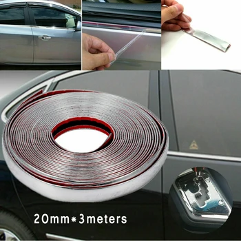 

Universal Bumper Strips 3 Meter Chrome DIY Grille Window Protector Edge
