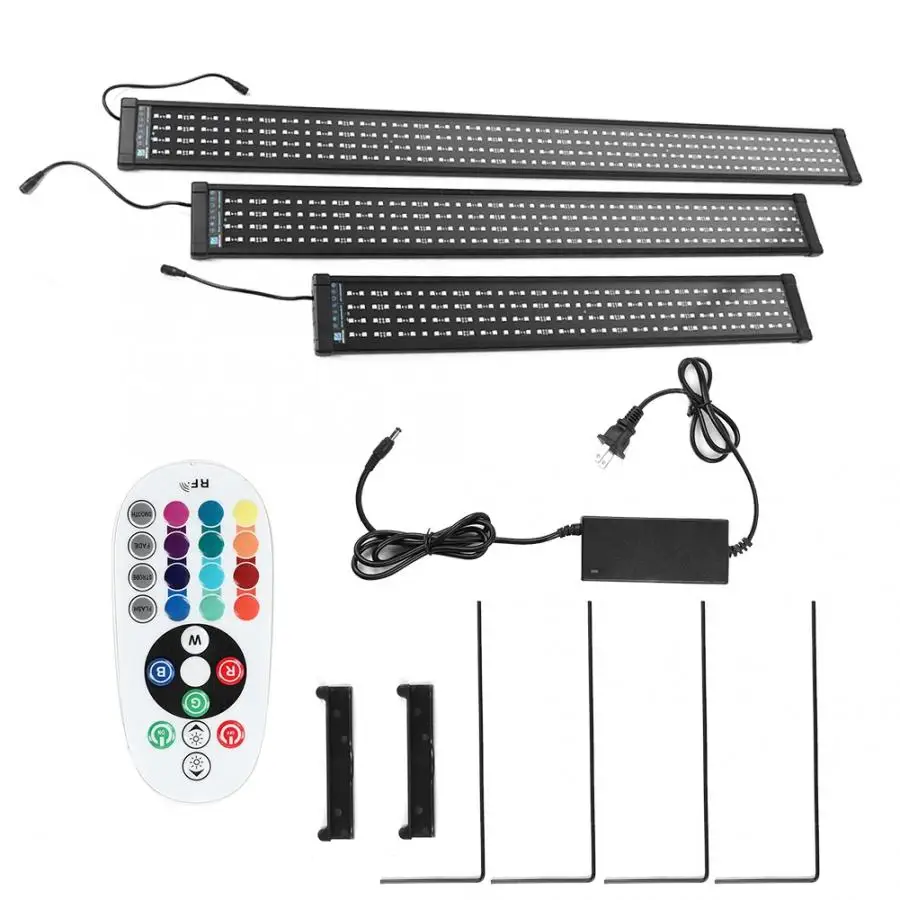 

RGB LED Aquarium Light Fish Tank Lamp with Remote Control EU Plug AC100-240V 26W 28.4-37inch 34W 37-45.3inch 40W 45.3-53.2inch
